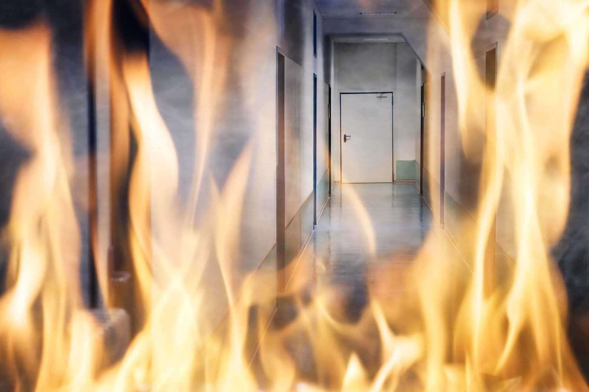 fire in a hallway